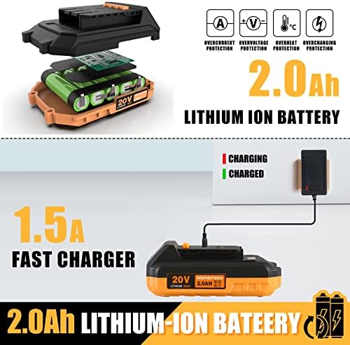INSPIRITECH 20v Ли-јонска Батерија пакет &засилувач; Полнач За Безжична Вежба Без Четки, Компатибилен СО BL6010/BL6013
