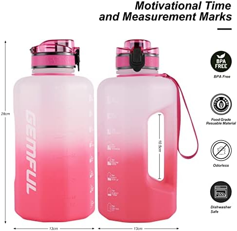 Gemful Sports Water шише со рачка 2,2 LTR мотивациска за теретана
