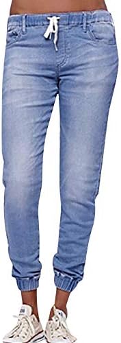 Истегнете фармерки за жени Еластична есенска плус влечење исечена лабава случајна плус плус големина буги тексас панталони панталони