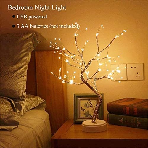 LED ноќна светлина мини новогодишна елка бакарна жица венец ламба за деца домашна спална соба украс декорација самовила светло осветлување