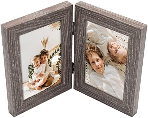 Голден Стејт Арт, 4x6 Двоен шарм рамка за слики, две рамки за преклопување на фотографии, за колаж со слики од свадбени семејни слики