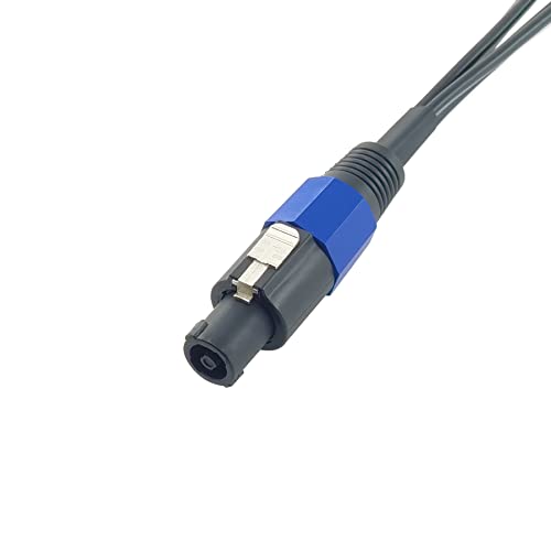 Wjstn Speakon Splitter Cable ， 1 машки до 2 женски звучник избувна кабел ， speakon маж до двоен женски адаптер кабел ， 2pack