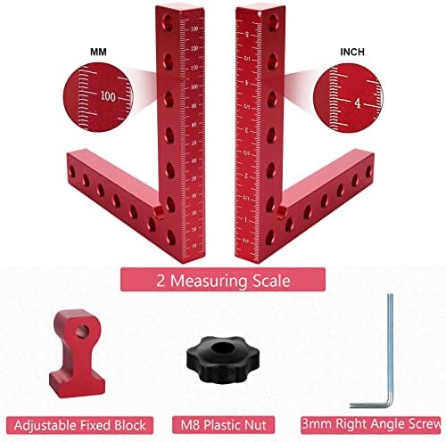 FVIEXE 90 Степен Стегач, Агол Стеги За Дрво Алуминиумска Легура Позиционирање Квадрати Прав Агол Стегач Дрво Столар Алатка Стегање Квадрат За