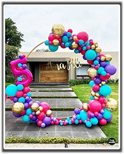 Лангсун Голема Големина 7,2 стапки Златен Метал Круг балон лак Комплет Декорација, За Роденден Декорација, Свадба Декорација, Дипломирање Украси