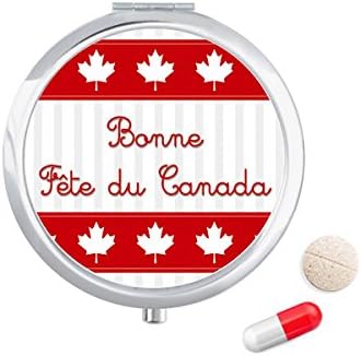 Јаворов Лист Среќен Канада Ден Црвениот Слоган Пилула Случај Џеб Медицина Кутија За Складирање Контејнер Диспензерот