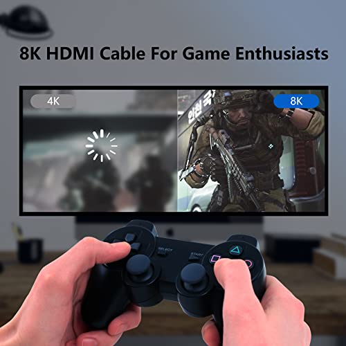 Eareyesail 8K HDMI Кабел 2.1 150 FT, 48Gbps Влакна HDMI 2.1 кабел Во Ѕид CL3 Номинална Поддршка 8K@60HZ/4K@120Hz, eARC Dynamic HDR, HDCP