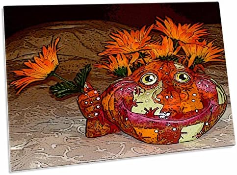 3drose Смешно соочен со насликан керамички тенџере со цвет во него. - Мачиња за подлога за биро