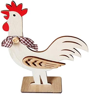 Абоофан Велигденски дрвени пилешки украси Недовршени таблети дрвени петел фигура слободно и занаетчиски знаци за животни за занаети за украси