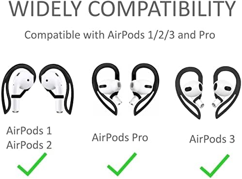 BLLQ 2 пара куки за уво компатибилни со AirPods 3-та генерација [мулти-димензионални прилагодливи] додатоци против ушите на ушите, компатибилни