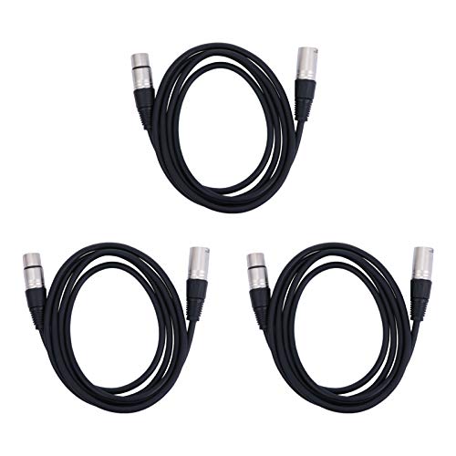 генерички 3 парчиња легура на цинк легура XLR кабел машко до женско избалансиран 3 пински XLR микрофон аудио кабли