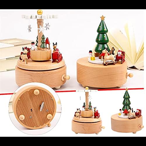 N/A Дрвена музичка кутија Божиќна забава Божиќно дрво Карусел музички кутии Подарок Божиќ (Боја: Б, големина