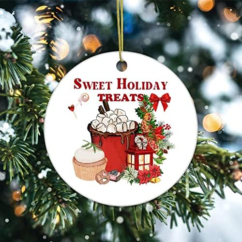 Cheyan Hot Cocoa Bar Christmas, украс за новогодишна елка за Божиќ украсен украс порцелански украс Божиќ што виси украс