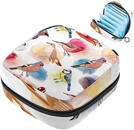 Санитарна торба за складирање на салфетка, торба за период, торба со тампон, торба за шминка, птица