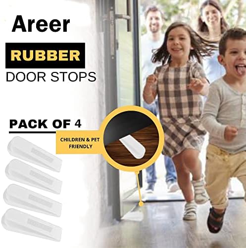 Ареер 4 пакет природна гума тешка врата за стопери на wallидови, затка за стоп -гума од врата - стоп -стопер на вратата - идеален за домови,