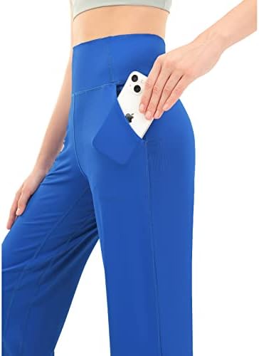 Rosemmetti женски каприс јога панталони bootcut плус големина висока половината од растојание атлетски панталони за вежбање со џебови