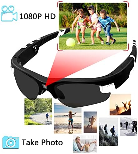 Видео за сонце на камерата ZTCollife, 1080p HD Sports Smart Smart очила со леќи со висока дефиниција, филмски раце бесплатно за фотографирање,