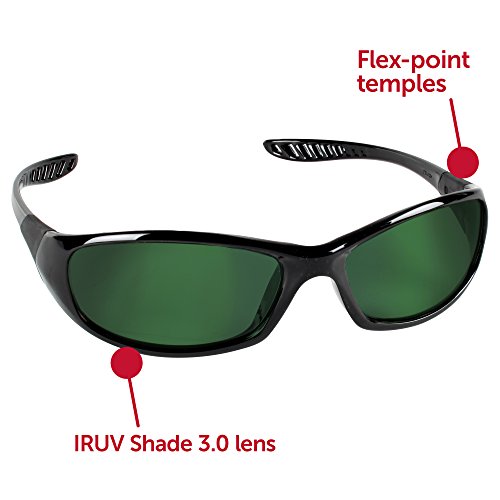 Безбедносни очила Kleenguard V40 Hellraiser, IRUV Shade 3.0 леќи со црна рамка, 12 пара / случај