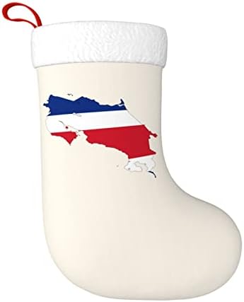 QG ZZX Costa RICA знаме мапа Божиќно порибување Божиќни чорапи камин виси чорап 18 инчи за одмор