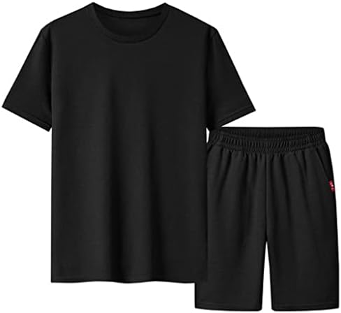 Jydqm летен спортски костум за брзо сушење на спортска облека со кратки ракави со кратки ракави, случајни плус големина машка двојна