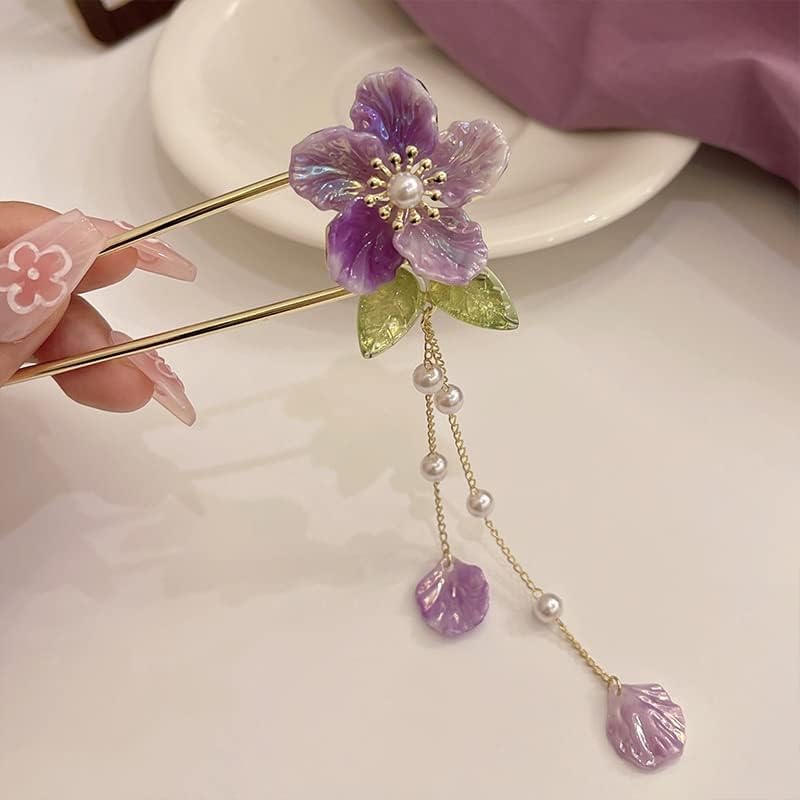 ФГБНВ Виолетова Орхидеја Бисер Цвет Лисја Ресел Фиба Темперамент Едноставна Намотана Фиба