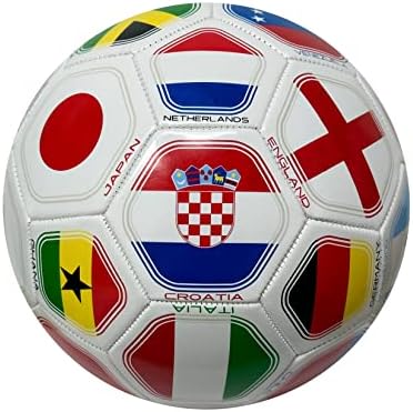 Икона спортска земја со знамиња на фудбалска топка со големина 5, национални тимови на Светски клуб, Фудбалска топка со знаме 5