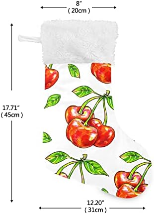 Алаза Божиќни чорапи цреша слатка класична персонализирана големи декорации за порибување за семејни сезонски празници Декор 1 пакет,