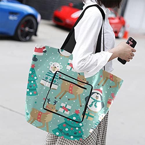Божиќна торба за тота што може да се користи за намирници за намирници, тешка школа торба торба за купување за спортски работни патувања