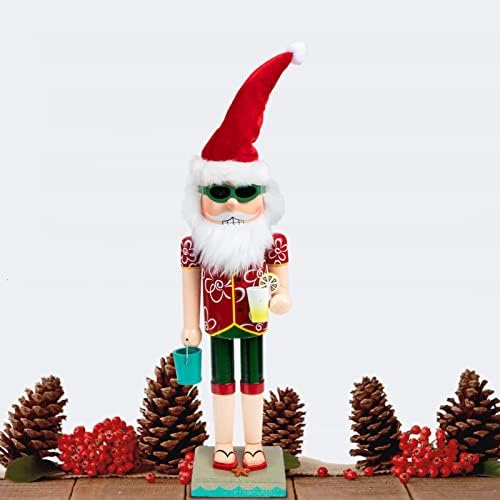 Абоофан 2 парчиња 18 инчи дрвени оревици фигури Дрво Божиќни оревци украси Божиќни дентални фигурини за украси за Божиќни празници
