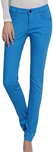 Maiyifu-GJ Womenенски висок половината на половината Слаби фармерки Обичен цврста боја Слим, фит молив, фармерки за слабеење, лифти панталони