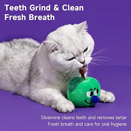 Играчки за изборот на мачки со сребрена боја за внатрешни мачки интерактивни и стоматолошко здравје меки кадифен џвакачки играчки за