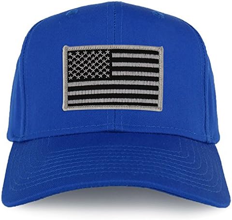 ArmyCrew XXL Преголема црна сива боја на САД Американско знаме, цврсто бејзбол капа