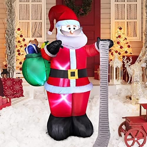 Декорал-живот 6-ти оревчести Божиќни украси, банер на оревчеки за влезна врата 2 пакет, 6ft Дедо Мраз. Воодушевен носат торба за подароци