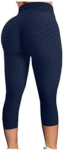 Женски панталони за јога fqzwong, високи половини тенок панталони за истегнување на тренингот спортски хулахопки за кревање на стомакот