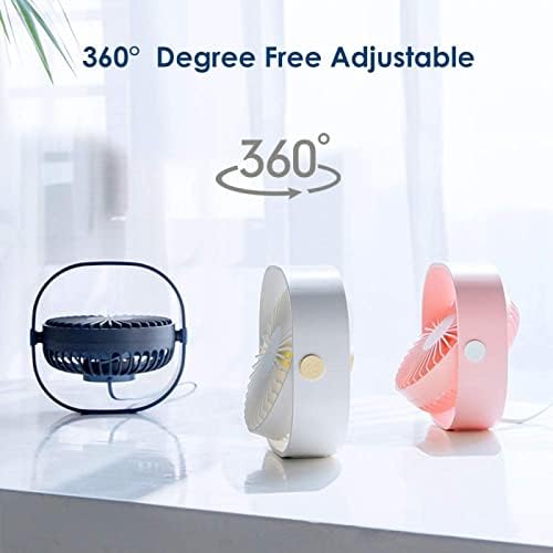 Yonghei Desktop Fashion Mini USB биро вентилатор преносен вентилатор за лична биро со ротација на 360 степени и прилагодливи 3 брзини за канцеларија,