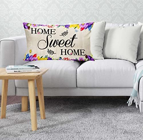 Hhercicim Home Sweet Home Spring Spring Pers Pillow Covers, Лили лале цвет фрлаат перници за одмор за одмор за домашни украси 20