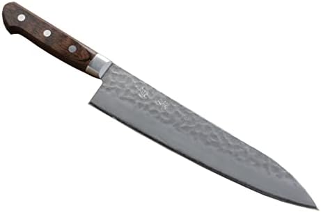 Seisuke aus8 зачукуван gyuto јапонски нож 210мм кафеава рачка од дрво Пака