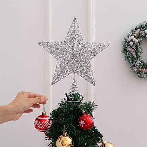 Нуобести Божиќен Декор Топер Ѕвезда На Новогодишна Елка - 25 х 30см Сјај Ѕвезда Топер Светла Дрво Ѕвезда За Декорација На Божиќна Забава Надворешен