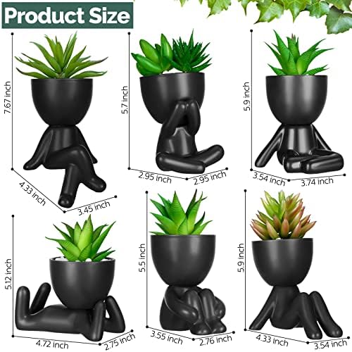 6 компјутери Симпатични вештачки сукулентни растенија мини лажни сукулентни керамички сукулентни жардинери со креативни садови