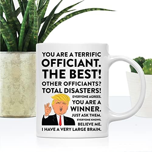 Андаз Прес смешен претседател Доналд Трамп 11oz. Подарок за кригла кафе, страшен офицер, 1-пакет, Божиќна чаша за пиење Републикански демократ