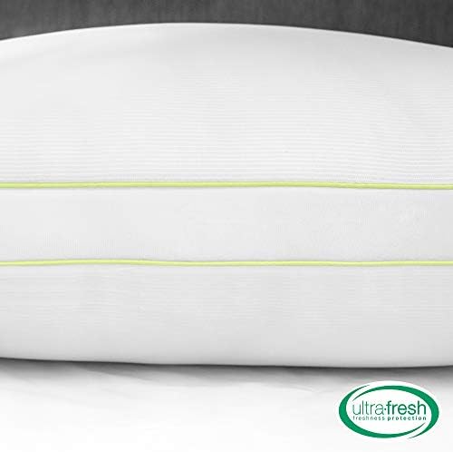 Biopedic 2 пакет Ултра-свежи луксузни густини перници со нанотекс најкул удобност технологија, стандард, бело 2 броење