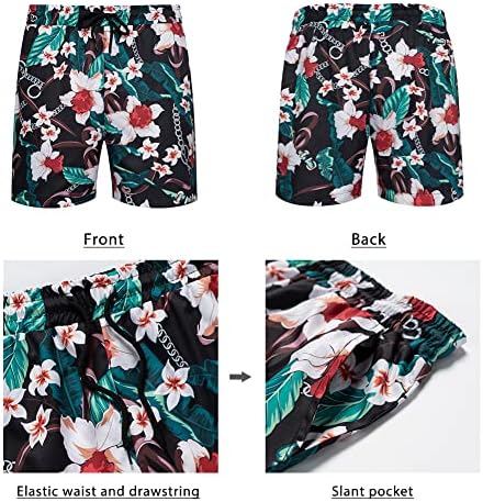 Aotorr Mens 2 Piece Hawaiian поставува цветни патеки костуми за обични кошули со краток ракав и шорцеви за џогирање на облеки за лето