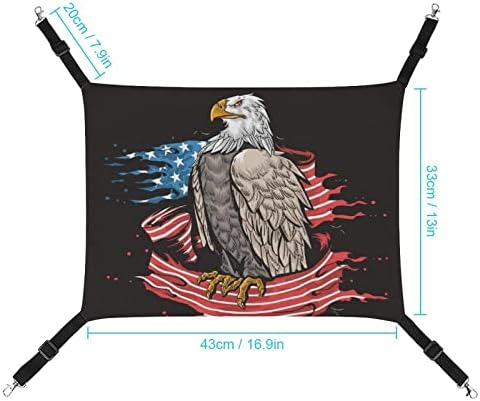 Пет Хамак Американски Знаме Мачка Спиење Кревет Со Прилагодливи Ремени И Метални Куки 16.9x13