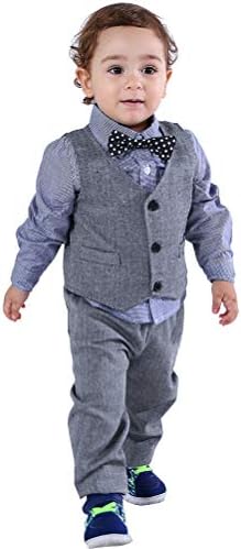Аболај бебето момчиња 3 -парчиња елек поставено со кошула, елек и пантолона
