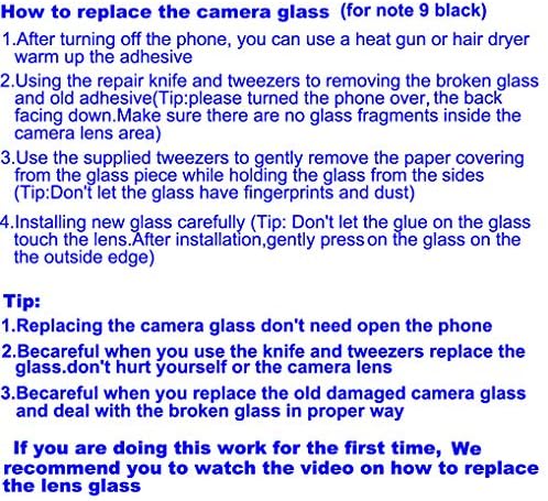 ЈУЈОНД 2 парчиња Оем Задна Задна Камера Стаклена Леќа Замена За Samsung Galaxy Note 9 со Лепило Претходно Инсталирано Со Алатки За Поправка