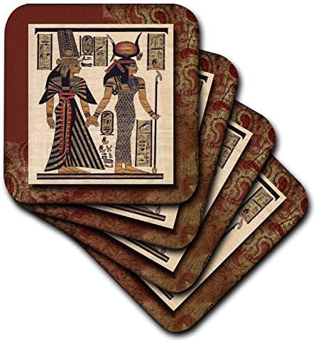3dRose CST_99429_1 Антички Египетски Папирус-Меки Подлоги, Сет од 4