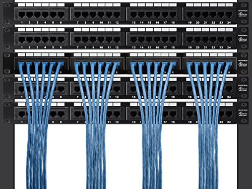 Кабел Monoprice CAT7 Ethernet Patch - 50 стапки - сина | Flexboot RJ45 Затегнат 600MHz S/FTP CMX чиста гола бакарна жица 26awg - серија