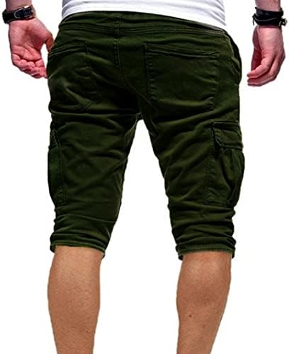 Маифу-ГJ машка еластична половината на половината шорцеви опуштени се вклопуваат на отворено мулти џебови шорцеви лесни кратки