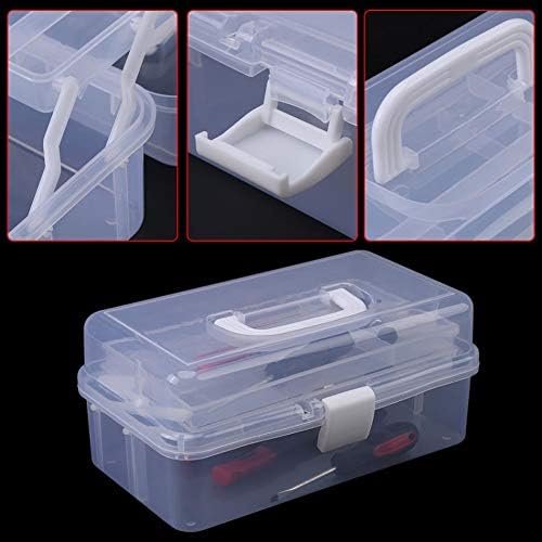Кутии За складирање Проѕирна Пластична Преклоплива Трислојна Кутија За Складирање Алатка Организатор Контејнерска Кутија Со Рачка Организатор