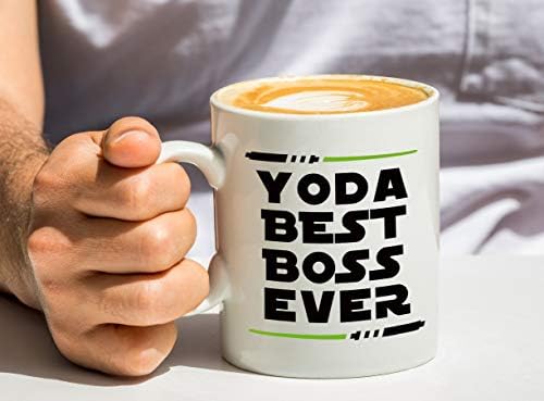 Класични чаши Јода најдобар шеф некогаш смешни идеи за подароци за габи за газди за канцеларија машки женски шеф дама подароци за мажи жени возрасни