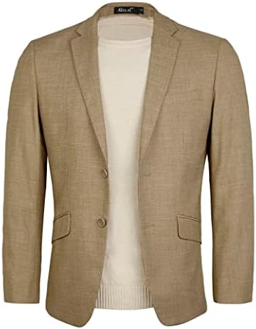 Alizeal Mens Textusture Blazer јакна редовно се вклопуваат со два копче цврсто спортско палто